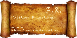 Politzer Krisztina névjegykártya